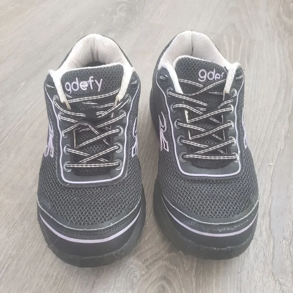 Gdefy Gravity Defyer Mighty Walk Athletic Shoes Women's Sz 6.5 Black TB9024FLP-M